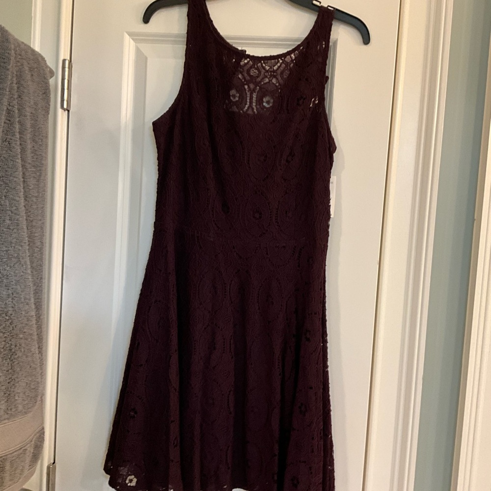 BB Dakota Lace Fit & Flare Dress - Deep Purple